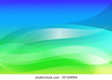 Blue and green gradient lines and wave vector abstract background