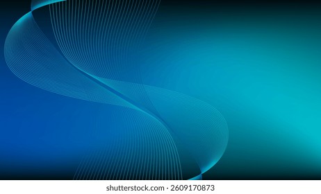 Blue and green gradient mesh abstract background with wavy blended lines nice for wallpaper or banner