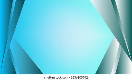 Blue and green gradient mesh background decorated with triangles