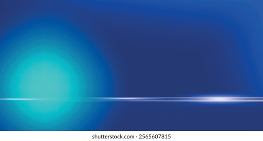 Blue green gradient studio room, abstract background pattern, walls and floor reflect neon lights, dark tones and feel speed of digital technology connected blue-