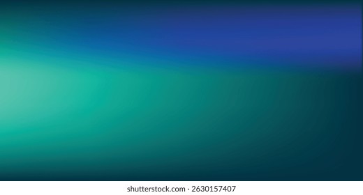 Sala de estudio degradado azul y verde, patrón de fondo abstracto, paredes y piso reflejan luces de neón. Ilustración vectorial eps10