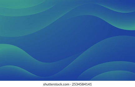 Blue Green Gradient Wave Background Vector Illustration, Ideal for Websites, Social Media, Ads, and Presentation Design, Perfect for Modern Branding and Creative Projects to Enhance Visual Appeal