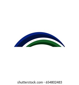 Blue and Green Half Circle Logo 