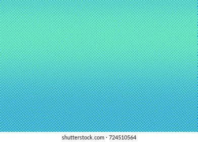 Blue and green halftone vector background. Smooth dotted pattern. Contrast dotted gradient. Pop art design. Winter banner template. Modern halftone texture. Cold color palette abstract background