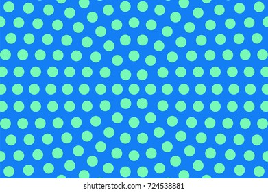 Blue and green halftone vector background. Aqua blue dotted ornament. Radial dotted gradient. Polka dot design. Winter banner template. Modern halftone texture. Cold color palette abstract background