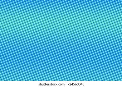 Blue and green halftone vector background. Aqua blue dotted pattern. Horizontal dotted gradient. Pop art design. Winter banner template. Modern halftone texture. Cold color palette abstract background