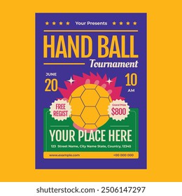 Blue Green Handball Tournament Flyer