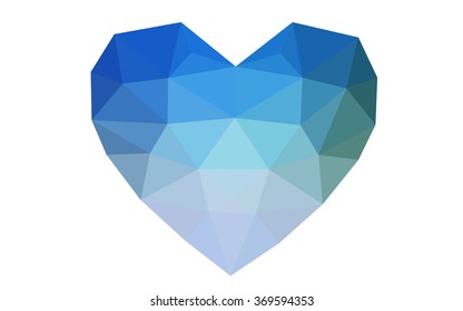 Blue, green heart isolated on white background. Geometric rumpled triangular low poly origami style gradient graphic illustration. Vector polygonal design for your business. Blue, green heart isolated on white background. Geometric rumpled triangular low poly origami style gradient graphic illustration. Vector polygonal design for your business.