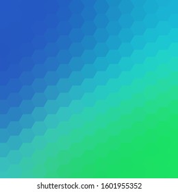 blue and green hexagon.  polygonal style.  layout for presentation or advertising 