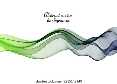 Onda horizontal azul verde sobre fondo blanco, diseño de líneas de onda de color suave