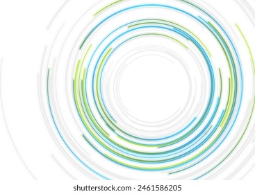 Azul y verde HUD círculos futurista abstracto fondo mínimo. diseño lineal de Vector