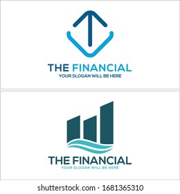 Blue green icon symbol initial arrow diagram line square modern logo idea suitable for Accounting Financial Consulting Business Company chart growth money success creative corporate bank accounting pr