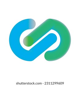 Blue and Green Infinity Vector Logo Template Illustration Design