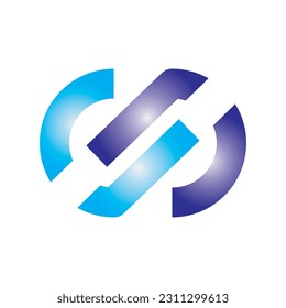 Plantilla de logotipo de vectores de infinito azul y verde Diseño de ilustración