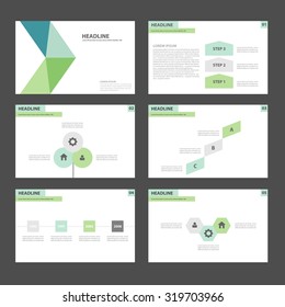 Blue and green Infographic elements presentation template flat design set for brochure flyer leaflet