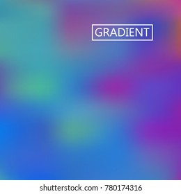 Blue, green iridescent holographic background. Foil rainbow texture. Abstract soft pastel colors backdrop. Trendy creative vector cosmic gradient. Vibrant print illustration. Creative neon template.