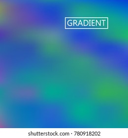 Blue, green iridescent holographic background. Foil rainbow texture. Abstract soft pastel colors backdrop. Trendy creative vector cosmic gradient. Vibrant print illustration. Creative neon template.