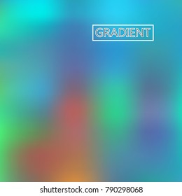 Blue, green iridescent holographic background. Foil rainbow texture. Abstract soft pastel colors backdrop. Trendy creative vector cosmic gradient. Vibrant print illustration. Creative neon template.