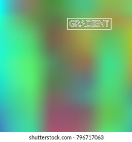 Blue, green iridescent holographic background. Foil rainbow texture. Abstract soft pastel colors backdrop. Trendy creative vector cosmic gradient. Vibrant print illustration. Creative neon template.