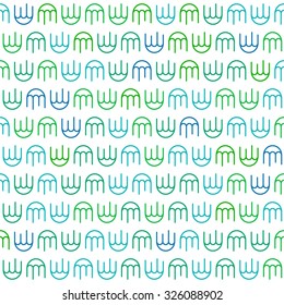 Blue and Green Jellyfish Pattern on White Background - Marine Style Seamless Pattern Background - Vector Illustration