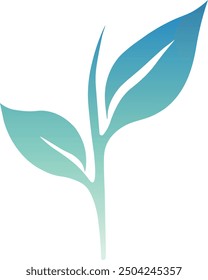 Vector verde azul de la hoja para la decoración