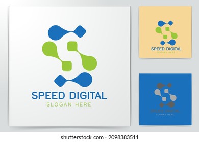 Blue and green Letter s modern Logo design inspiration Isolated On white Backgrounds