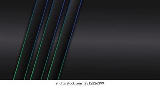 Línea azul y verde y fondo negro 