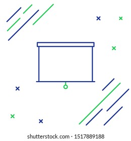 Blue and green line Chalkboard icon isolated on white background. School Blackboard sign. Colorful outline concept. Vector Illustration