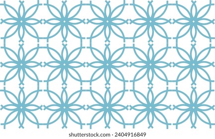 Blue green line circle ring flower seamless repeat pattern, seamless design for fabric printing, print flower patter
