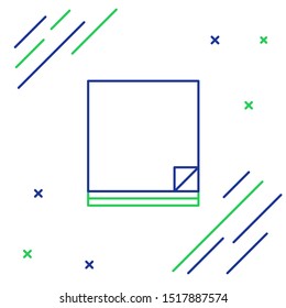 Blue and green line File document icon isolated on white background. Checklist icon. Business concept. Colorful outline concept. Vector Illustration