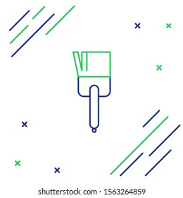 Blue and green line Kitchen brush icon isolated on white background. Colorful outline concept. Vector Illustration