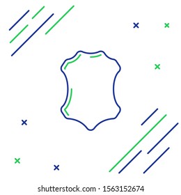 Blue and green line Leather icon isolated on white background. Colorful outline concept. Vector Illustration