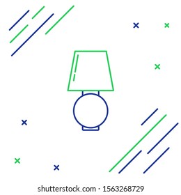 Blue and green line Table lamp icon isolated on white background. Colorful outline concept. Vector Illustration