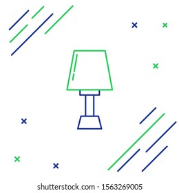 Blue and green line Table lamp icon isolated on white background. Colorful outline concept. Vector Illustration