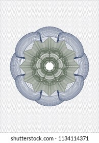 Blue and green linear rosette