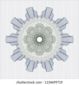 Blue and green linear rosette