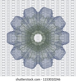 Blue and green linear rosette