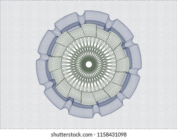 Blue and green linear rosette