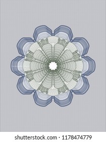 Blue and green linear rosette