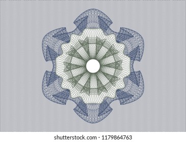 Blue and green linear rosette