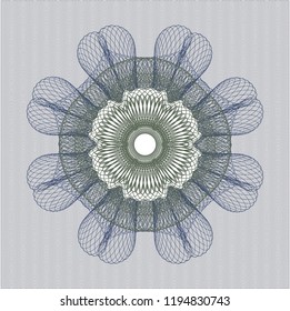 Blue and green linear rosette