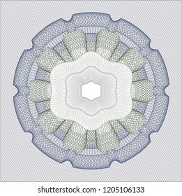 Blue and green linear rosette