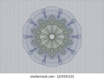 Blue and green linear rosette