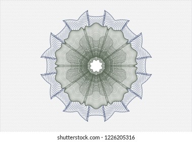 Blue and green linear rosette