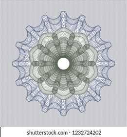 Blue and green linear rosette