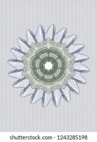 Blue and green linear rosette