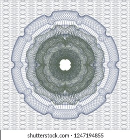 Blue and green linear rosette