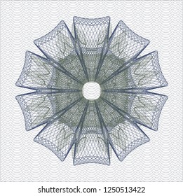 Blue and green linear rosette