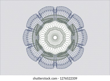 Blue and green linear rosette