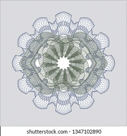 Blue and green linear rosette